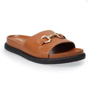 Women's Cognac Slide Sandals